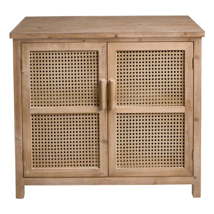 Xenos Webbing kast Bandung - naturel - 72x80.5x39 cm- Kast Met Deuren