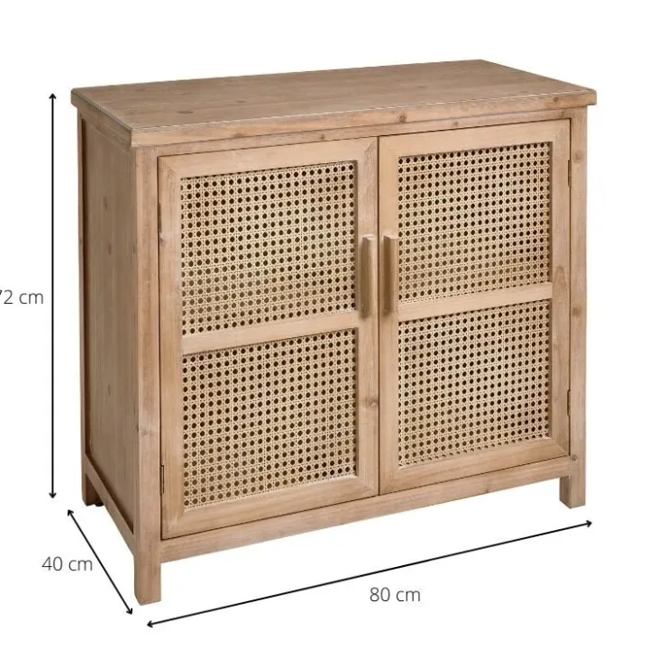 Xenos Webbing kast Bandung - naturel - 72x80.5x39 cm- Kast Met Deuren