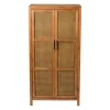 Xenos Webbing kast Bandung hoog - bruin - 140x70x40 cm- Kast Met Deuren