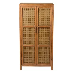 Xenos Webbing kast Bandung hoog - bruin - 140x70x40 cm- Kast Met Deuren