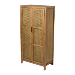 Xenos Webbing kast Bandung hoog - bruin - 140x70x40 cm- Kast Met Deuren