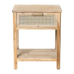 Xenos Webbing nachtkastje Bandung - naturel - 48x36x60.5 cm- Nachtkastjes|Ladekasten