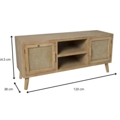 Xenos Webbing tv meubel Bandung - naturel - 54.5x120x38 cm- Tv Meubels|Dressoir