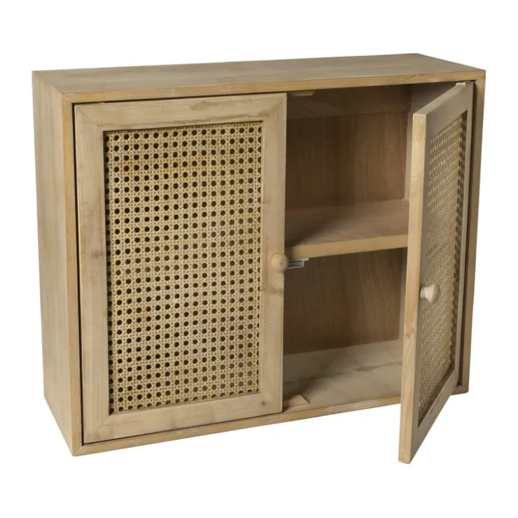 Xenos Webbing wandkast Bandung - naturel - 48.5x60x22 cm- Wandkasten|Wandkasten