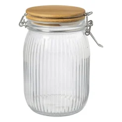 Xenos Weckpot met bamboe deksel - 1 liter- Voorraadpotten