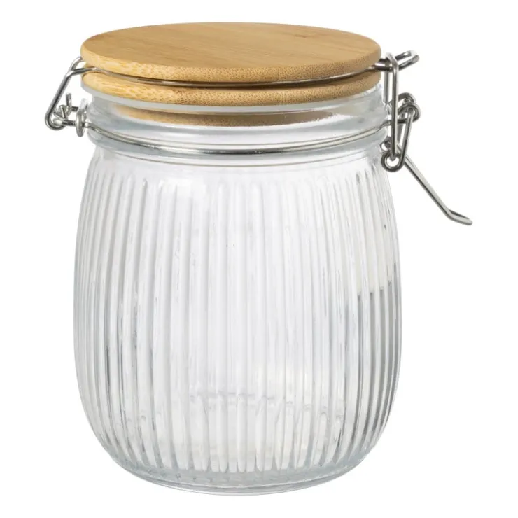 Xenos Weckpot met bamboe deksel - 750 ml- Voorraadpotten