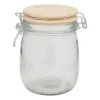 Xenos Weckpot met houten deksel - 750 ml- Voorraadpotten