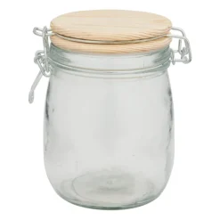 Xenos Weckpot met houten deksel - 750 ml- Voorraadpotten