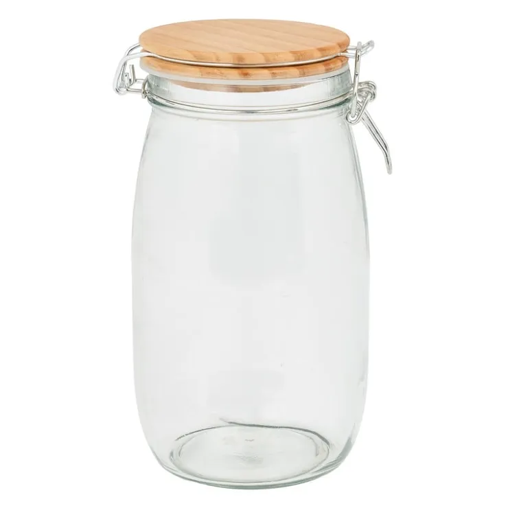 Xenos Weckpot met houten deksel - 1.5 liter- Voorraadpotten