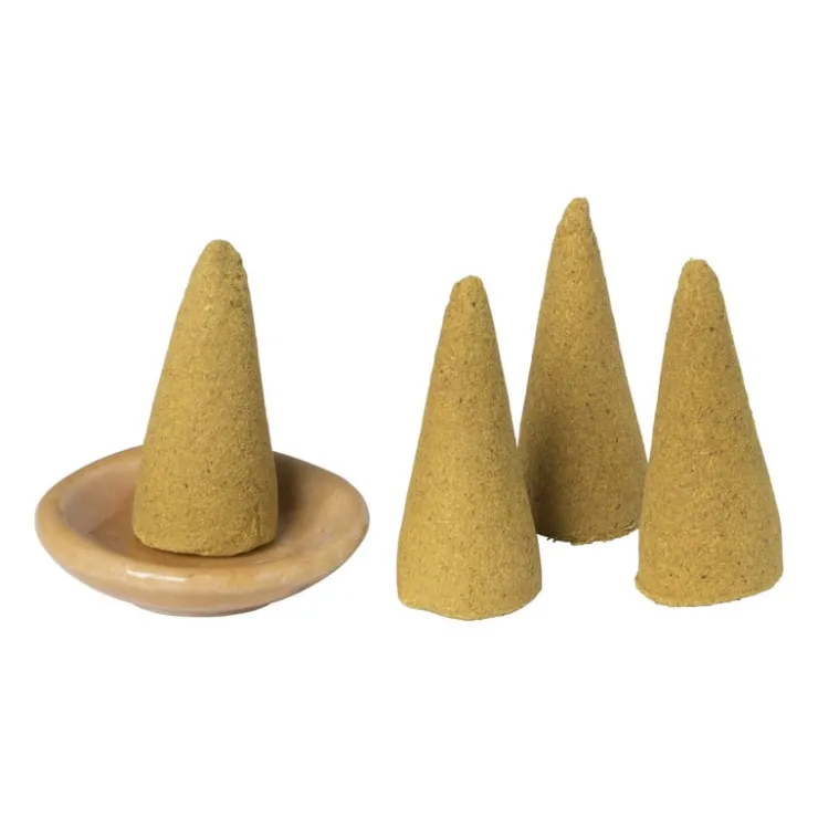 Xenos Wierook set - sandelwood - kegels met schaaltje- Wierook