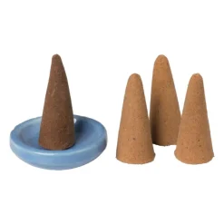 Xenos Wierook set - lotus - kegels met schaaltje- Wierook