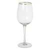 Xenos Wijnglas gouden rand - transparant - 380 ml- Bruiloft|Wijnglazen