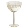 Xenos Wijnglas groot geschulpt - goudkleurig - 350 ml- Wijnglazen