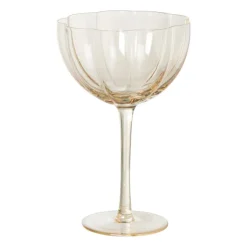 Xenos Wijnglas groot geschulpt - goudkleurig - 350 ml- Wijnglazen