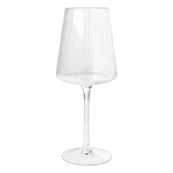 Xenos Wijnglas ribbel groot - glas - 400 ml- Wijnglazen