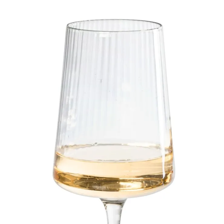 Xenos Wijnglas ribbel klein - glas - 300 ml- Wijnglazen