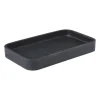 Xenos Zeepbakje - zwart - 11x19x2.5 cm- Zeepbakjes|Badkamer Accessoires