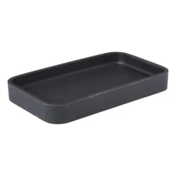 Xenos Zeepbakje - zwart - 11x19x2.5 cm- Zeepbakjes|Badkamer Accessoires