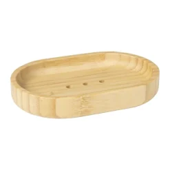 Xenos Zeepbakje bamboe - naturel - 2x9x13.5 cm- Badkamer Accessoires|Zeepbakjes