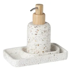 Xenos Zeepbakje Terrazzo - wit - 2x13x9 cm- Zeepbakjes