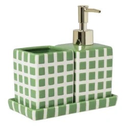 Xenos Zeeppompje blokjes - groen/wit - 15.8x7x7 cm- Zeeppompjes|Kerstcadeaus
