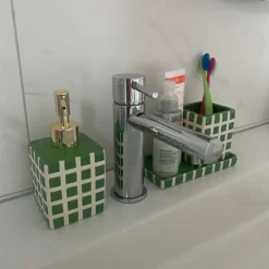 Xenos Zeeppompje blokjes - groen/wit - 15.8x7x7 cm- Zeeppompjes|Kerstcadeaus