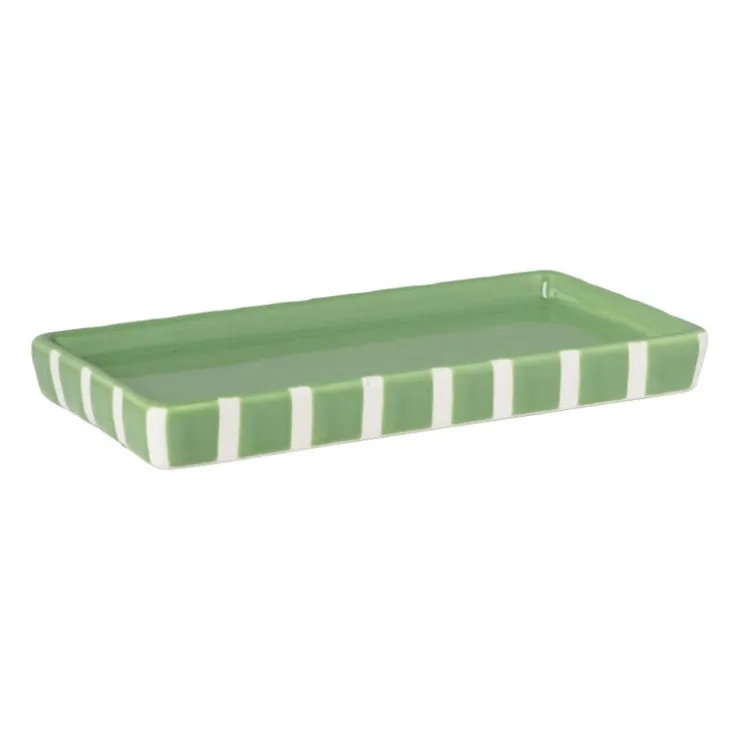 Xenos Zeepschaaltje blokjes - groen/wit - 1.3x15.8x8.3 cm- Zeepbakjes|Kerstcadeaus