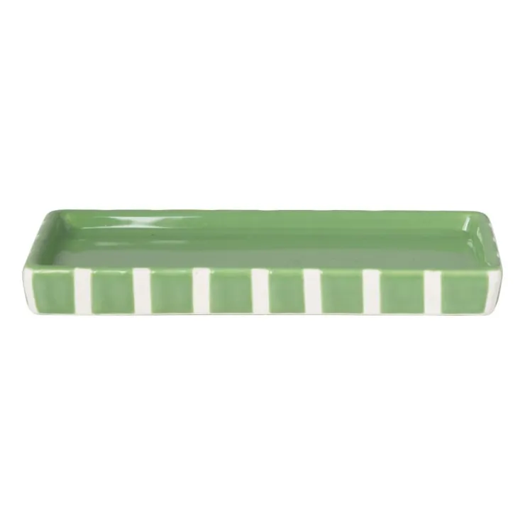Xenos Zeepschaaltje blokjes - groen/wit - 1.3x15.8x8.3 cm- Zeepbakjes|Kerstcadeaus