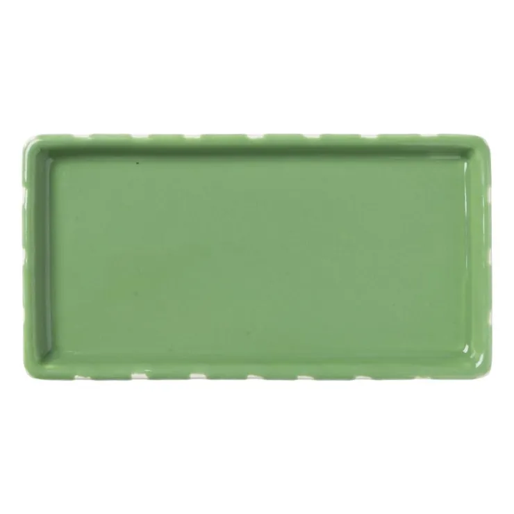 Xenos Zeepschaaltje blokjes - groen/wit - 1.3x15.8x8.3 cm- Zeepbakjes|Kerstcadeaus