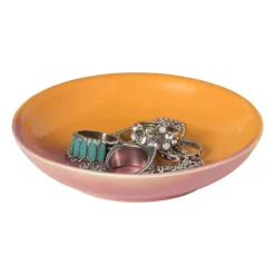 Xenos Zeepschaaltje duo - oranje/roze - ø11x2.2 cm- Zeepbakjes|Kerstcadeaus