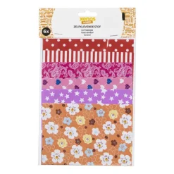 Xenos Zelfklevende stof - multikleur - set van 6- Knutselspullen