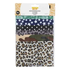Xenos Zelfklevende stof prints - multikleur - set van 6- Knutselspullen