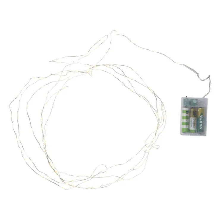 Xenos Zilverdraad verlichting met 100 LED lampjes - warm wit - 4.95 meter- Kerstverlichting|Kerstboom Verlichting